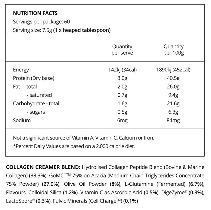 Collagen Creamer | Beforeyouspeak® Coffee Creamer - Natural 60 Serve